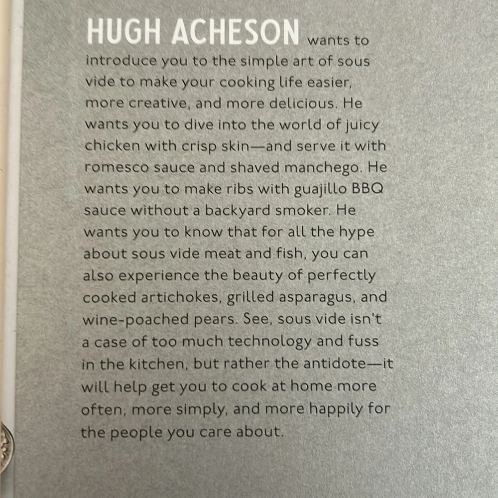Sous Vide Better Home Cooking Hardcover